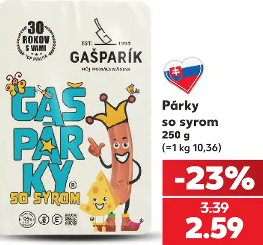 Gasparík párky so syrom