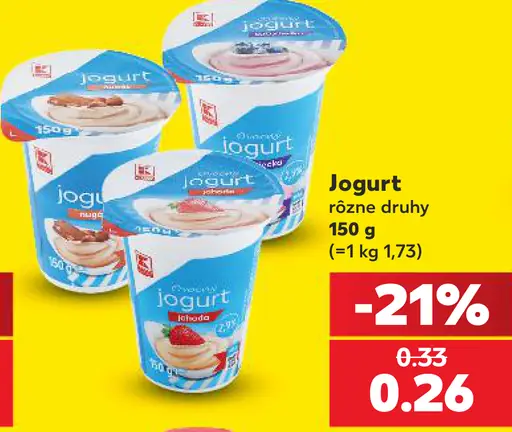 K-Classic jogurt rôzne druhy