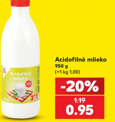 K-Classic acidofilné mlieko