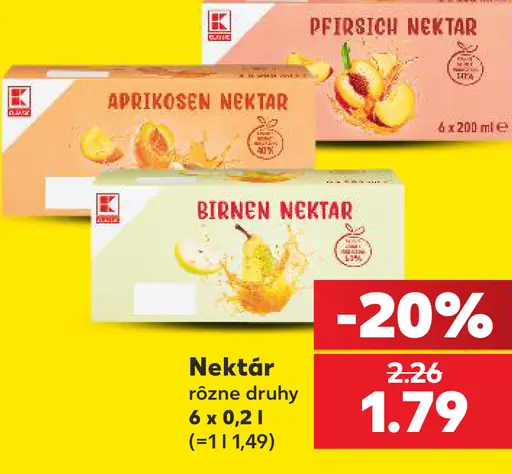 K-Classic Nektár, marhuľový, broskyňový a hruškový