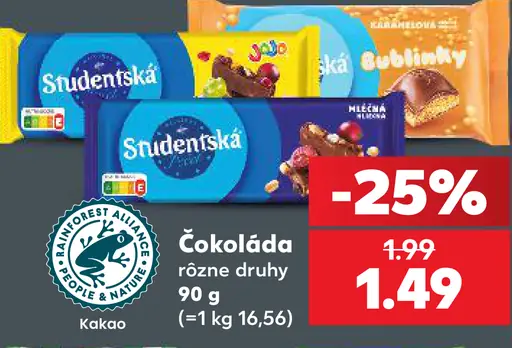 Studentská, Bubliny čokoláda rôzne druhy