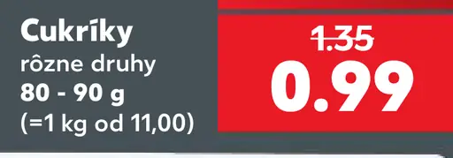 Klokanky, Slávia, Mentolky cukríky rôzne druhy