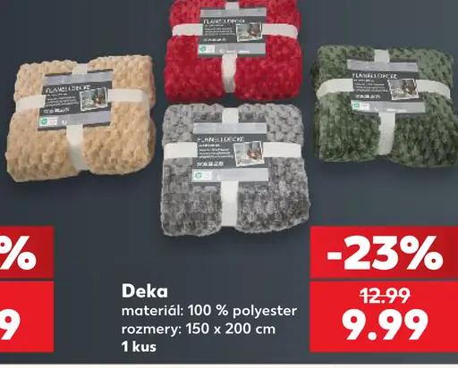Deka zo 100 % polyesteru, rozmery 150 × 200 cm