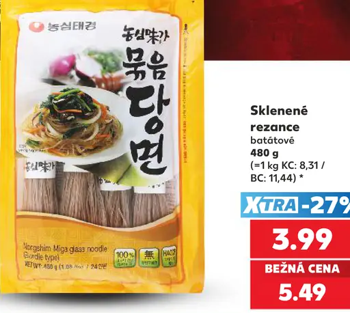 Nongshim sklenené rezance batátové