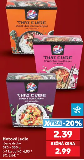 Kitchen Joy hotové jedlo, Thai Cube Sweet Chili Chicken, Creamy Tom Yum Chicken a Sweet & Sour Chicken