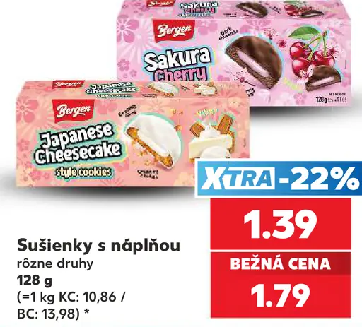 Berger sušienky s náplňou, rôzne druhy