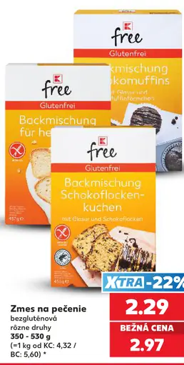 Free Zmes na pečenie bezgluténová, rôzne druhy