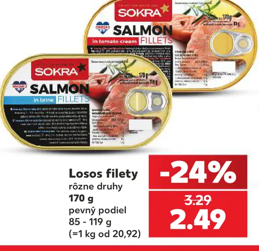 SOKRA lososové filety, rôzne druhy