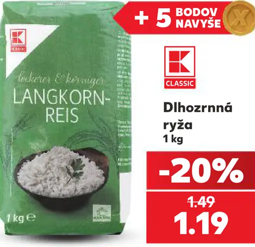 K-Classic dlhozrnná ryža