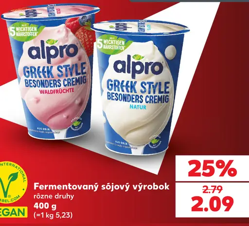 Alpro Greek Style fermentovaný sójový výrobok, lesné ovocie