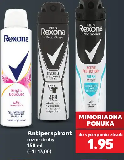 Rexona antiperspirant rôzne druhy
