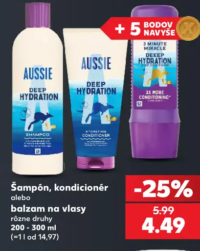 Aussie šampón, kondicionér alebo balzam na vlasy, rôzne druhy