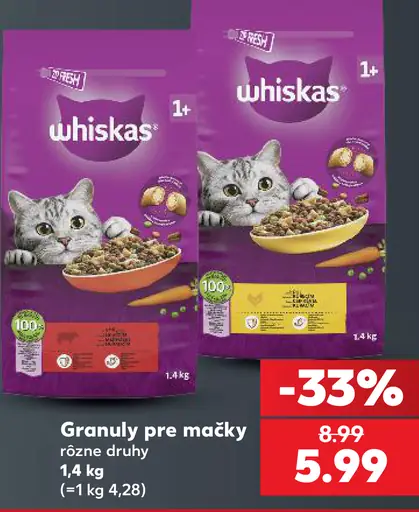 Whiskas granuly pre mačky