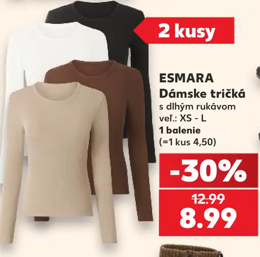 ESMARA dámske tričká s dlhým rukávom
