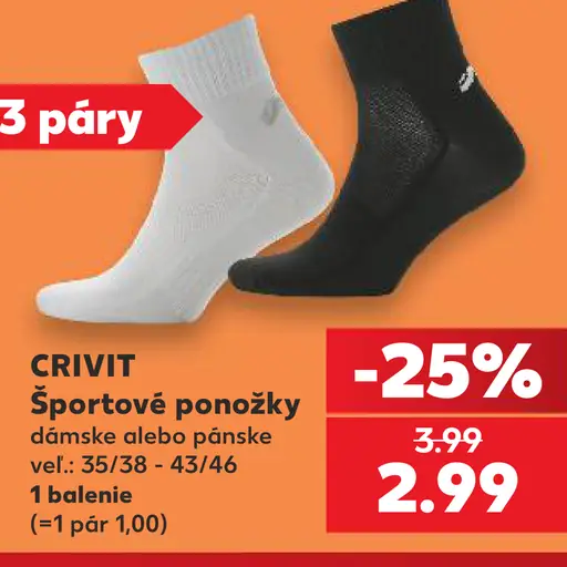 CRIVIT športové ponožky – dámske alebo pánske