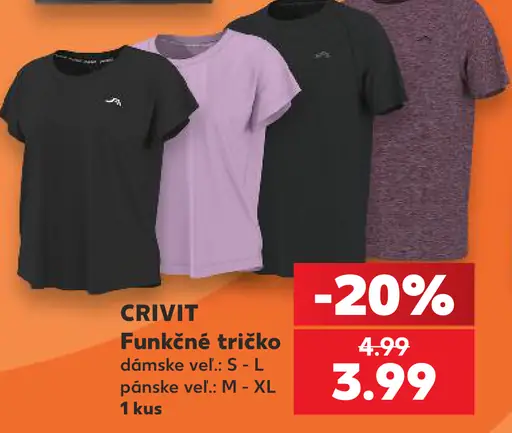 CRIVIT funkčné bežecké tričko, dámske a pánske