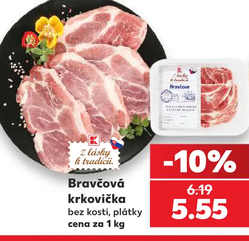 Bravčová krkovička bez kosti, plátky