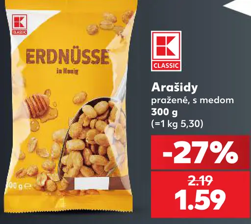 K-Classic Arašidy pražené s medom