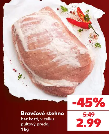 Bravčové stehno bez kosti v celku