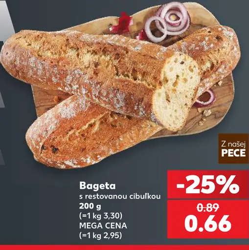 Bageta s restovanou cibuľkou