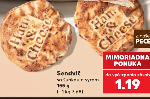 Sendvič so šunkou a syrom