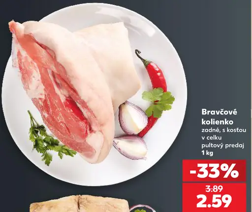 Bravčové kolienko zadné, s kosťou