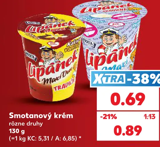 Lipánek smotanový krém rôzne druhy