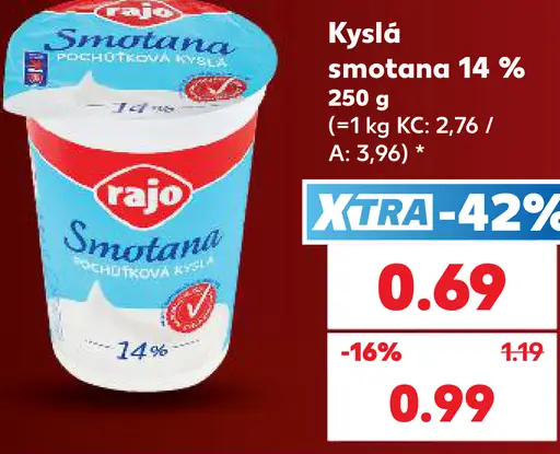 Rajo Kyslá smotana 14%