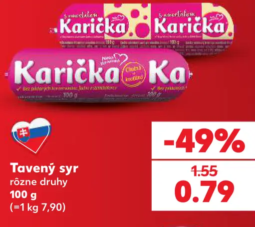 Tavený syr rôzne druhy
