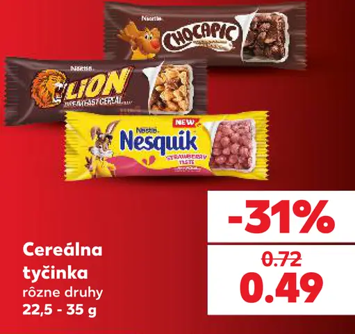 Nestlé Nesquik cereálna tyčinka rôzne druhy