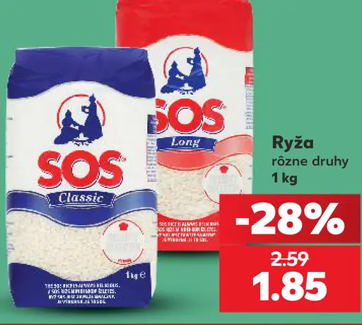 Ryža SOS rôzne druhy