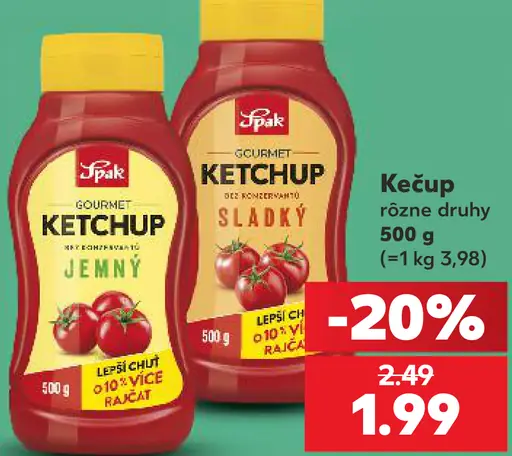 Spak Gourmet Kečup rôzne druhy