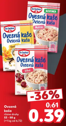 Dr. Oetker ovsená kaša rôzne druhy
