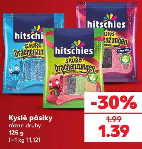 Hitschies kyslé pásiky, rôzne druhy