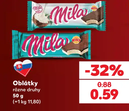 Mila oblátky, rôzne druhy