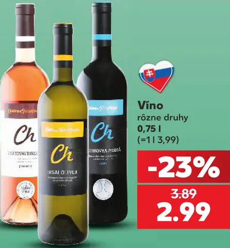 Vino rôzne druhy