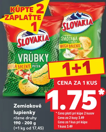 Slovakia Vrúbky zemiakové lupienky rôzne druhy