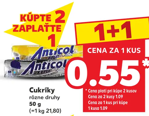 ANTICOL Cukríky rôzne druhy