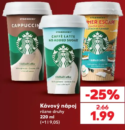 Starbucks kávový nápoj rôzne druhy