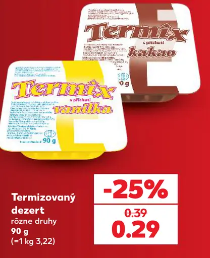 Termix termizovaný dezert, rôzne druhy