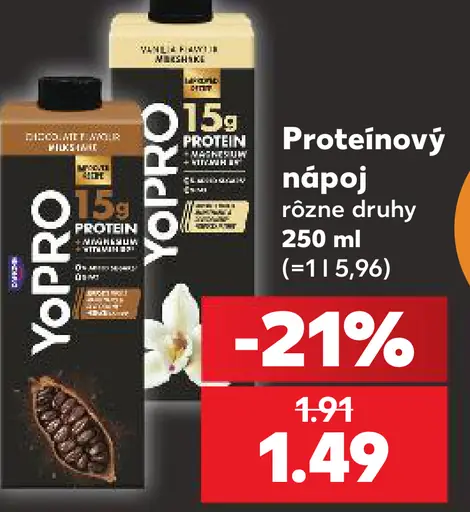 YoPRO proteínový nápoj – rôzne druhy