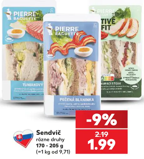 Sendvič rôzne druhy