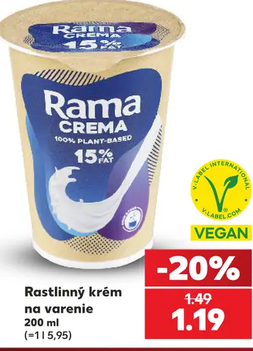 Rama Crema rastlinný krém na varenie 15 %