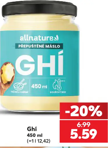 Allnature Ghí prepustené maslo