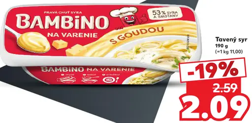 Bambino tavený syr na varenie s goudou
