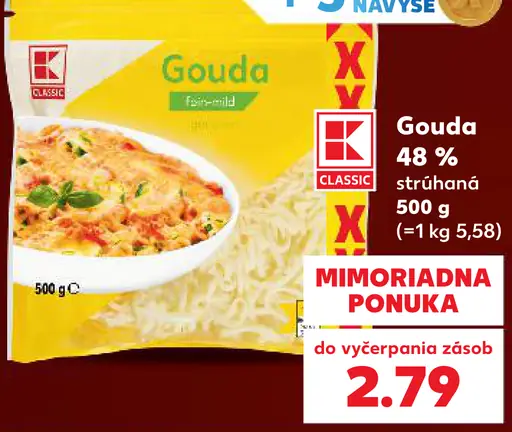 K-Classic Gouda 48 % strúhaná