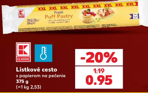 K-Classic Lístkové cesto s papierom na pečenie