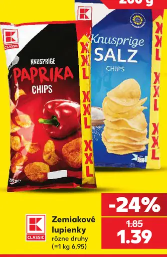 K-Classic Zemiakové lupienky rôzne druhy