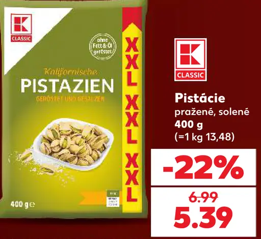 K-Classic Pistácie pražené solené