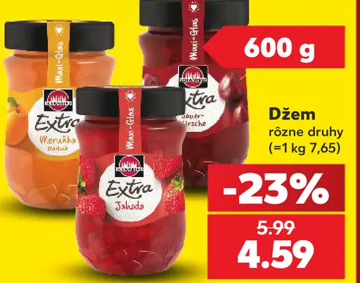 Extra džem rôzne druhy